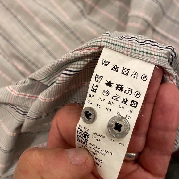 Stunning Hugo boss green label casual dress shirt size XL, neck 17.5, sleeve 35 - Picture 11 of 14